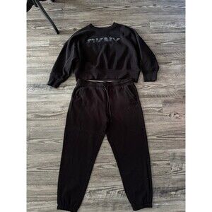 DKNY Silver Sequins Black Sweatshirt sweat pants set -Women’s L  See all photos